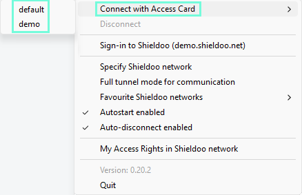 Connect with Access Card